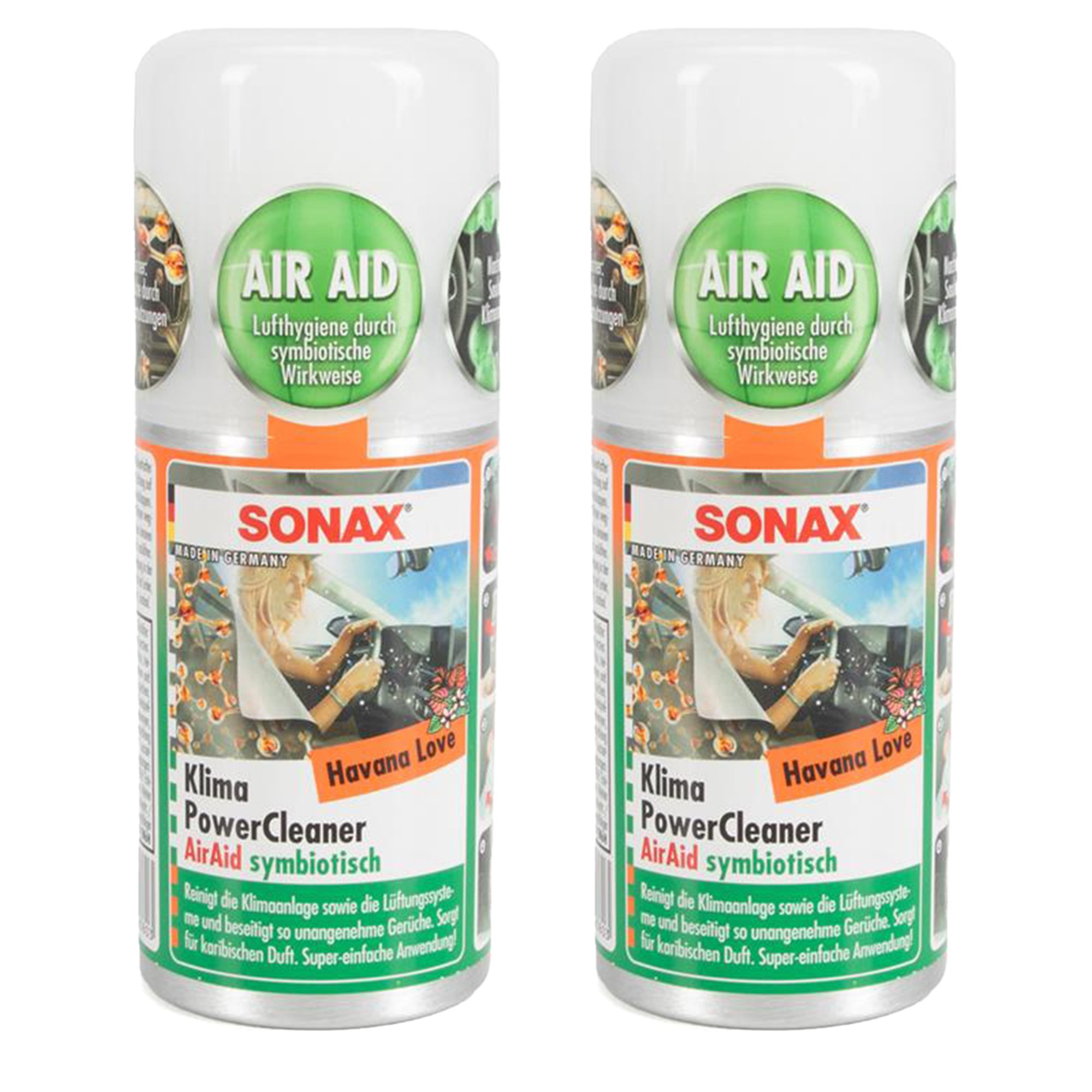 2x 100ml SONAX 03238000 PowerCleaner AirAid Klimareiniger Klimaanlagenreiniger HAVANA LOVE