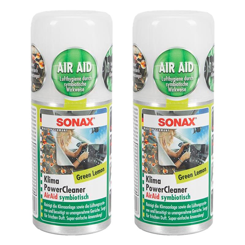 2x 100ml SONAX 03234000 PowerCleaner AirAid Klimareiniger Klimaanlagenreiniger GREEN LEMON