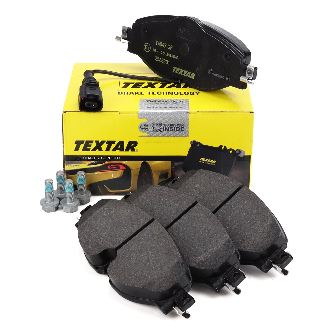 TEXTAR 2568301 Bremsbeläge + Wako VW Golf 7 8 Passat B8 AUDI A3 8V 8Y Q2 Q3 TT vorne