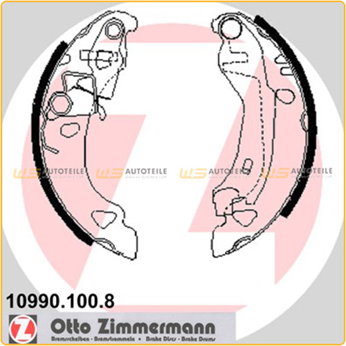 ZIMMERMANN Bremstrommeln + Bremsbacken FIAT Punto (176) Brava Bravo (182) ohne ABS hinten