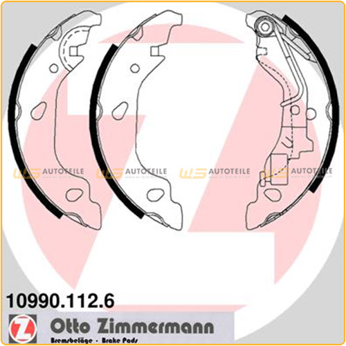 ZIMMERMANN Bremstrommeln + Bremsbacken FIAT Punto (188_) mit ABS hinten