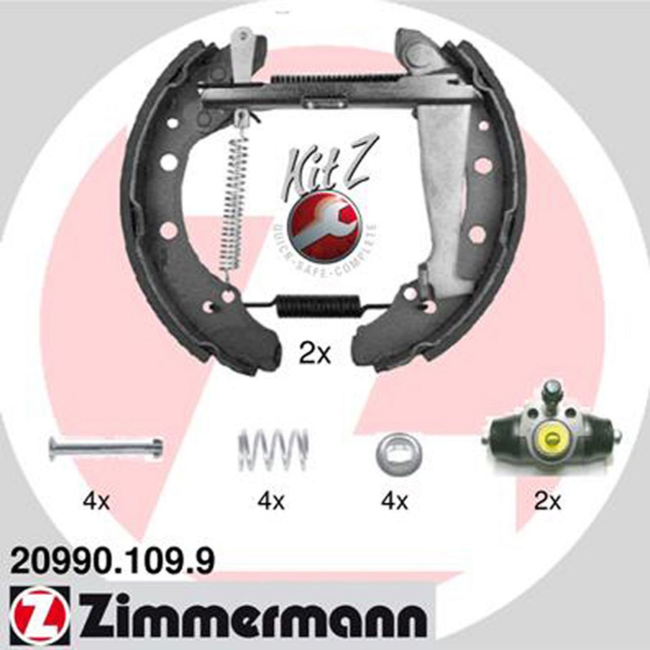 ZIMMERMANN Bremsbacken + Radbremszylinder Satz VW Golf 3 Lupo Passat Polo AUDI 80 90 B3