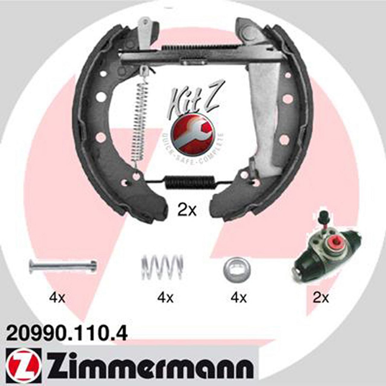 ZIMMERMANN Bremsbacken + Radbremszylinder für Skoda Favorit Felicia VW Caddy II