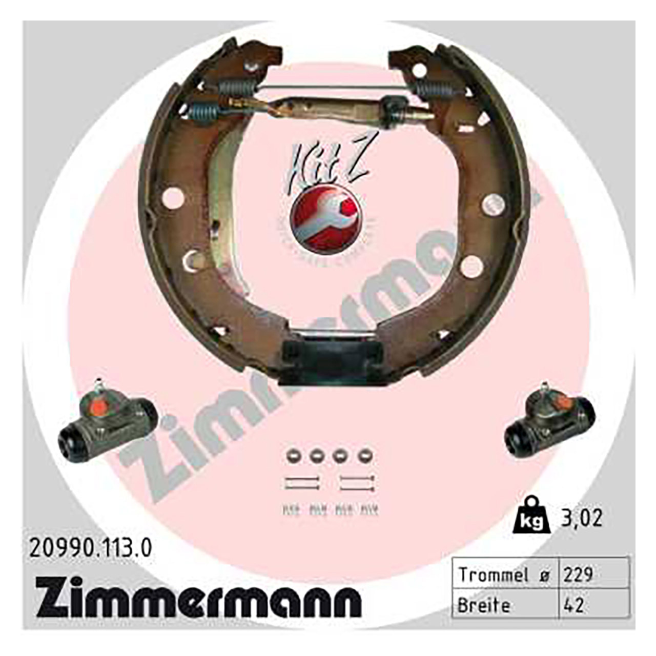 ZIMMERMANN Bremsbacken + Radbremszylinder für Peugeot 406 1.6 1.8 1.9D ohne ABS