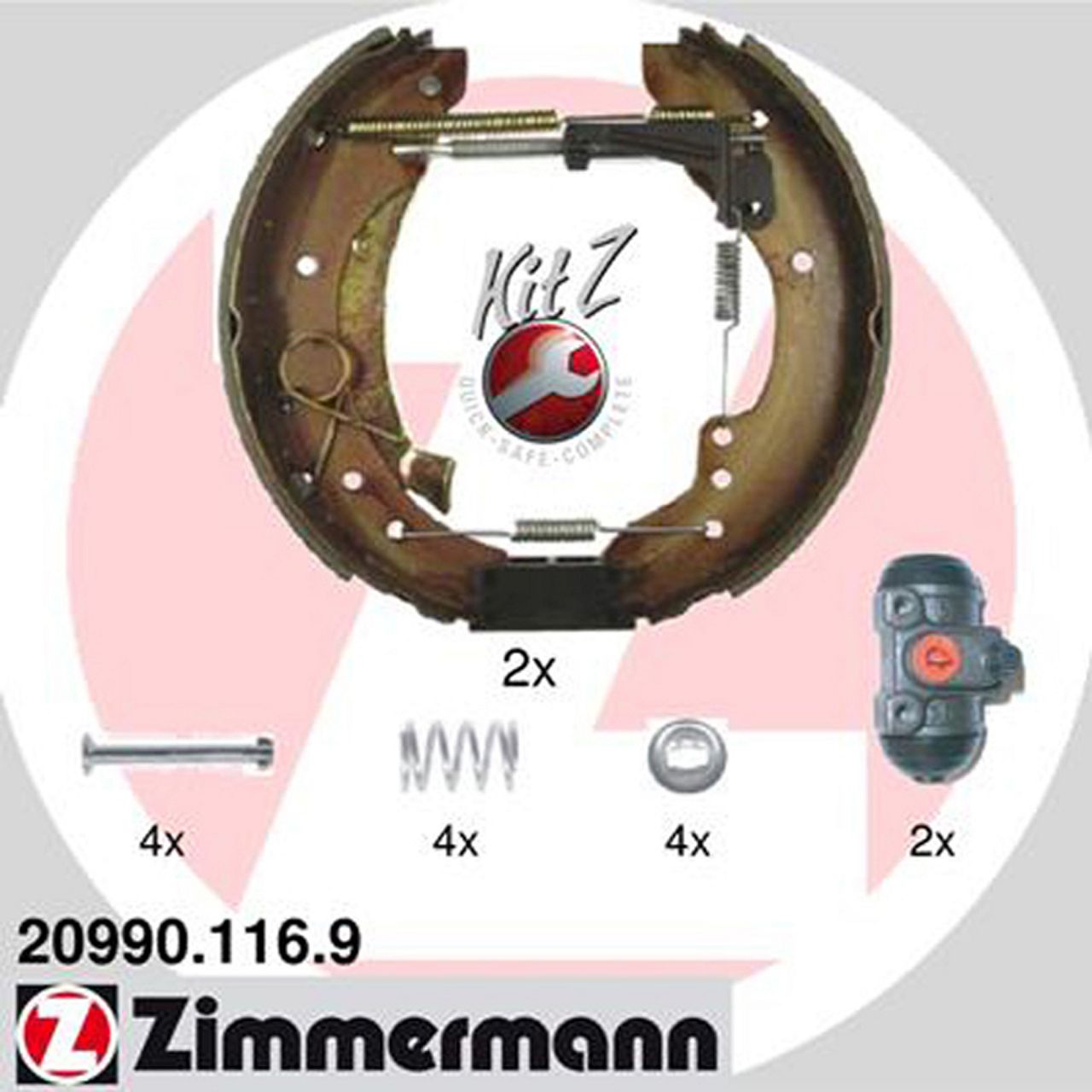 ZIMMERMANN Bremsbacken + Radbremszylinder für CITROEN JUMPER FIAT DUCATO