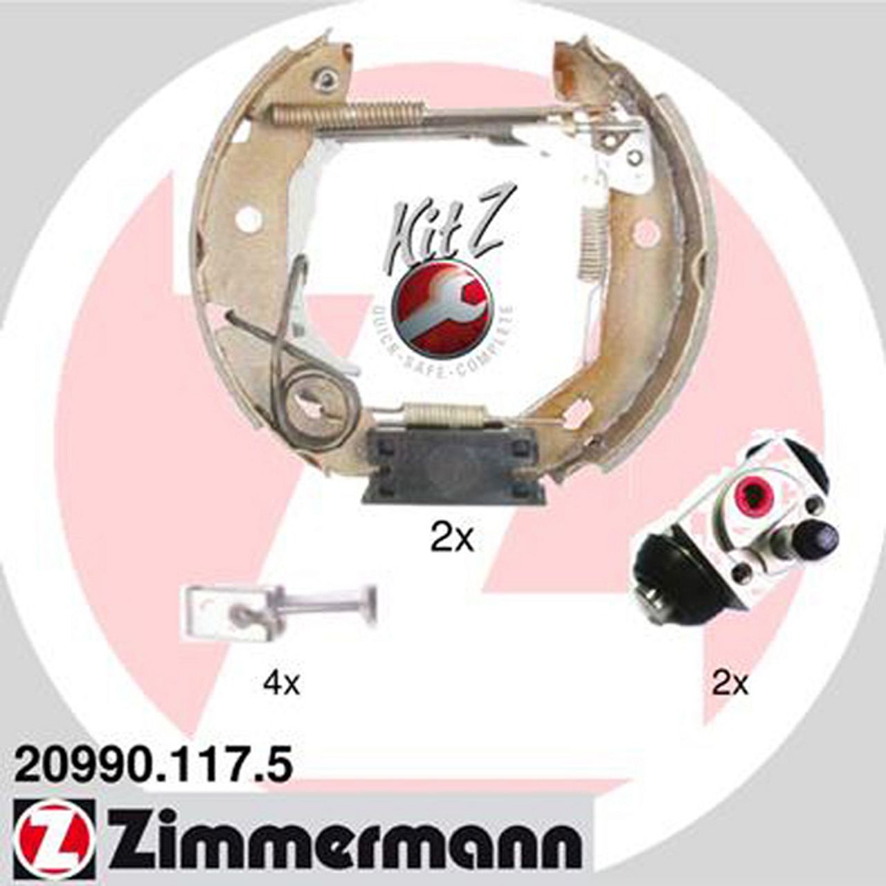 ZIMMERMANN Bremsbacken + Radbremszylinder für Mercedes W168 ab 08.1998 ab Fgst