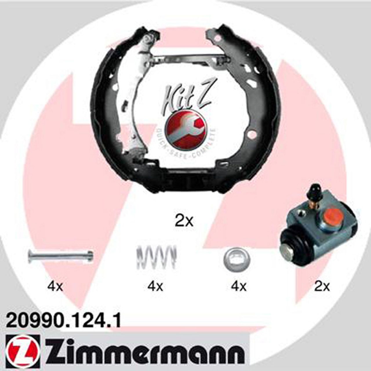 ZIMMERMANN KIT Z Bremsbacken + Radbremszylinder CITROEN C2 C3 I + II Pluriel PEUGEOT 1007