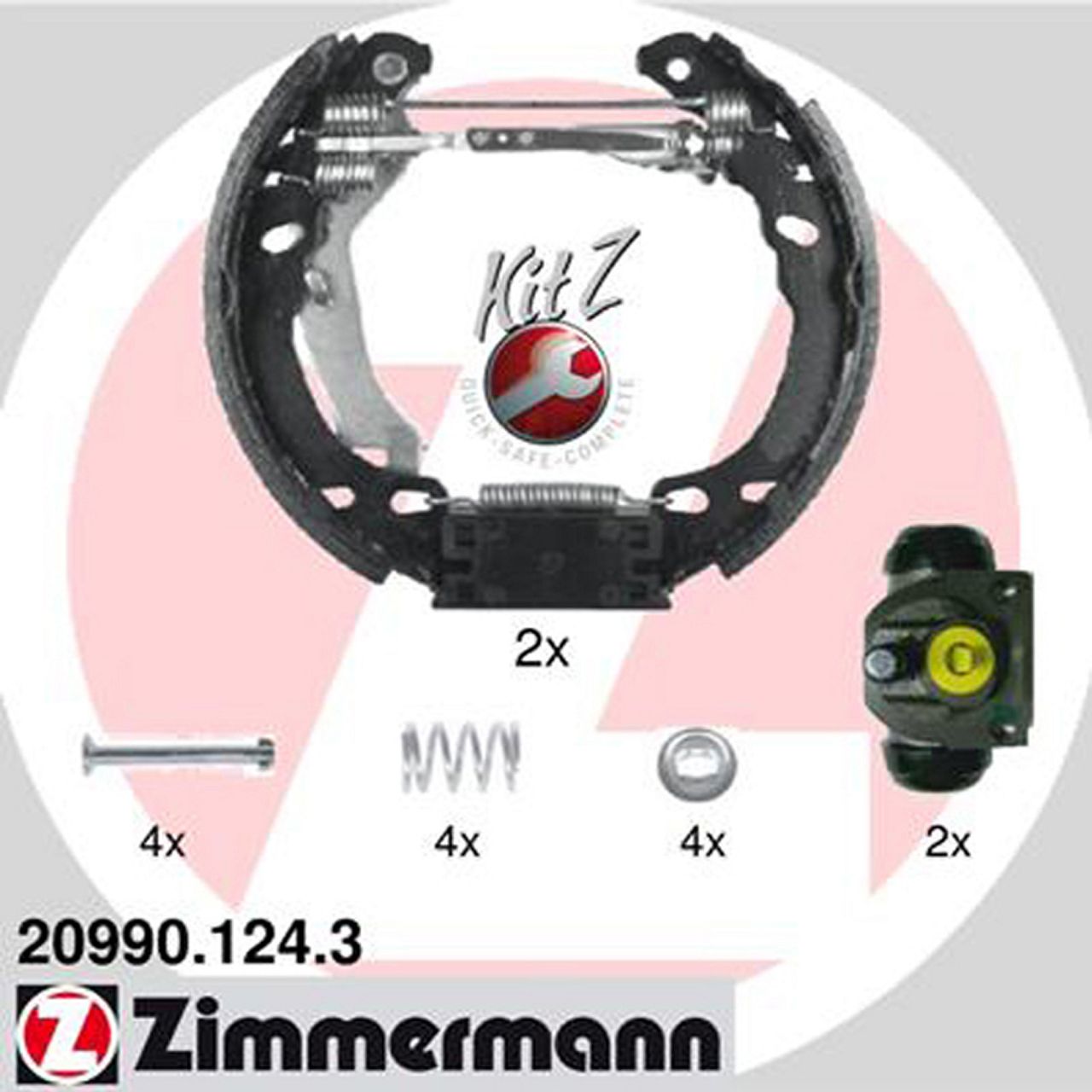 ZIMMERMANN Bremstrommeln + Backen + Zylinder FIAT 500 312 Panda 169 mit ABS hinten