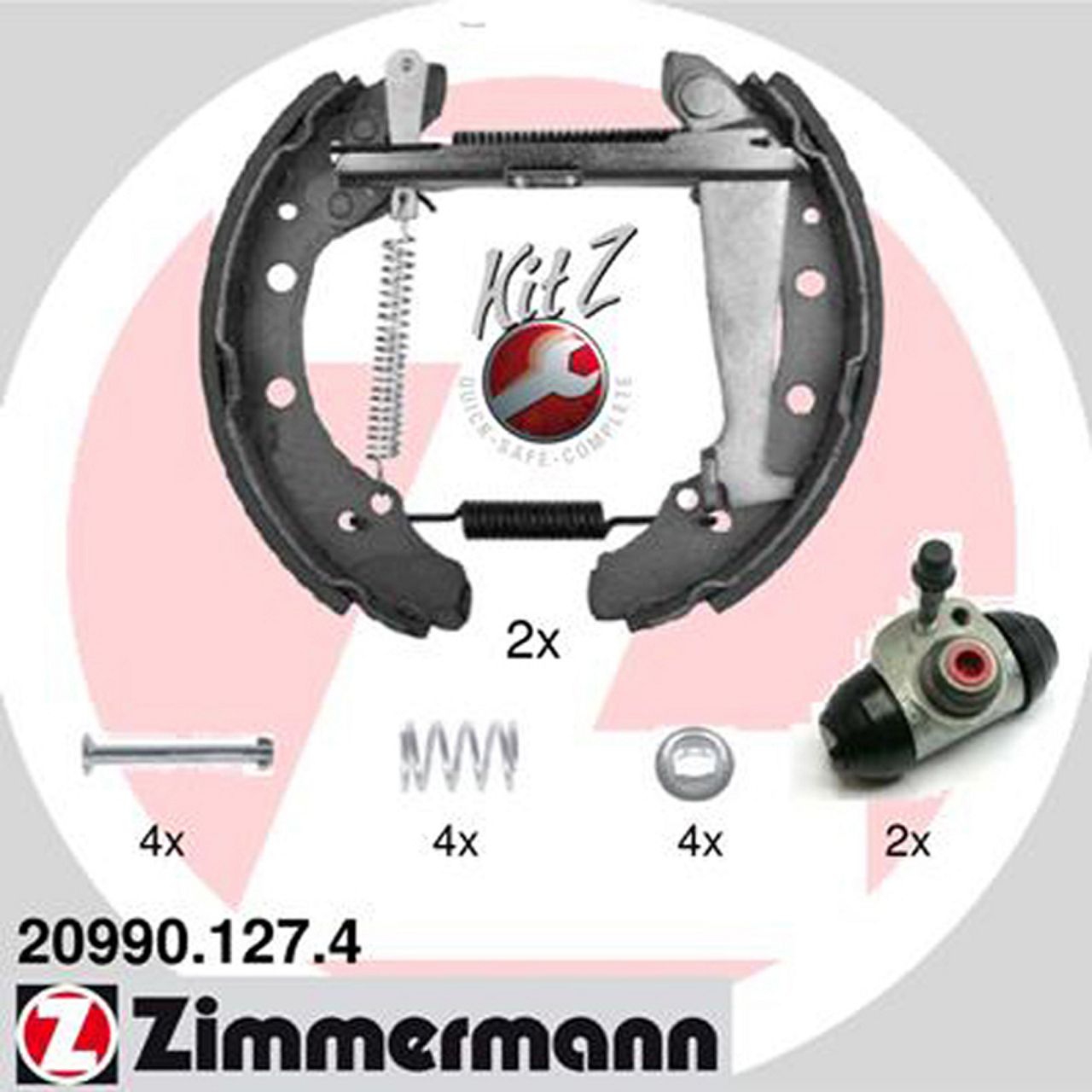 ZIMMERMANN Bremsbacken + Radbremszylinder für Skoda Favorit Felicia VW Caddy II