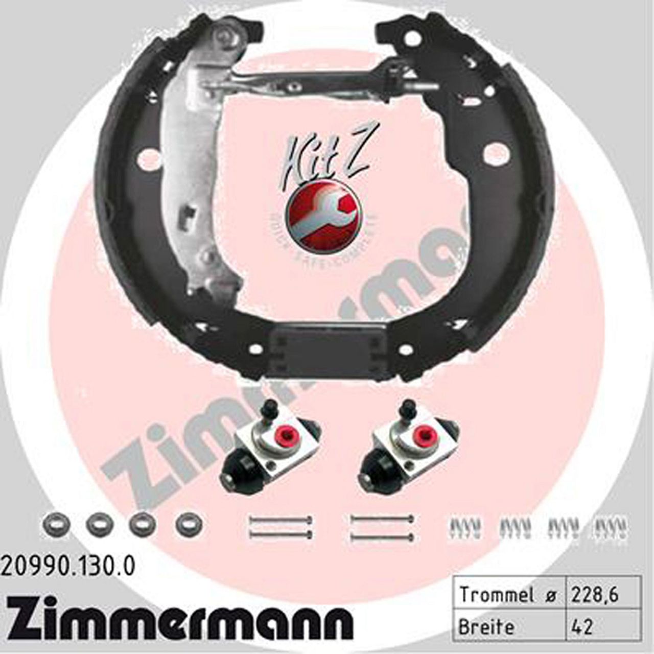 ZIMMERMANN 20990.130.0 Bremsbacken + Radbremszylinder PEUGEOT DS3 PEUGEOT 207 / SW hinten