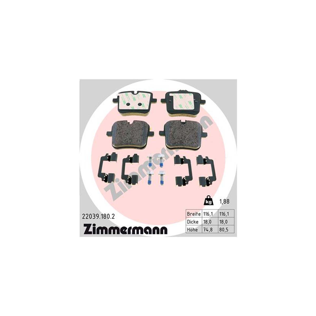 ZIMMERMANN Bremsscheiben + Beläge + Sensor BMW G14 G15 19" X5 G05 mit M-Sportbremse hinten