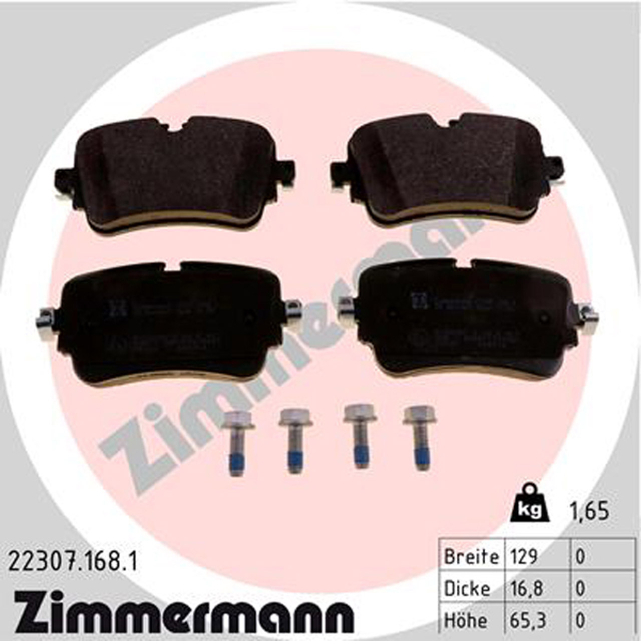 ZIMMERMANN Bremsbeläge + Warnkontakt AUDI Q7 (4MB) PR-1KQ/1KU/1KW/1KD hinten