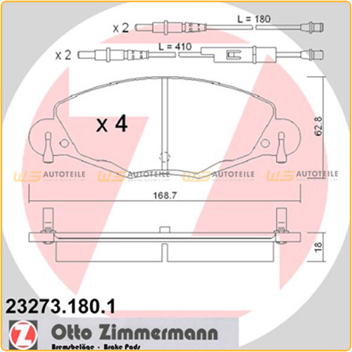 Zimmermann SPORT Bremsscheiben + Beläge + Wako CITROEN C5 I II 3.0 V6 2.0/2.2 HDi vorne