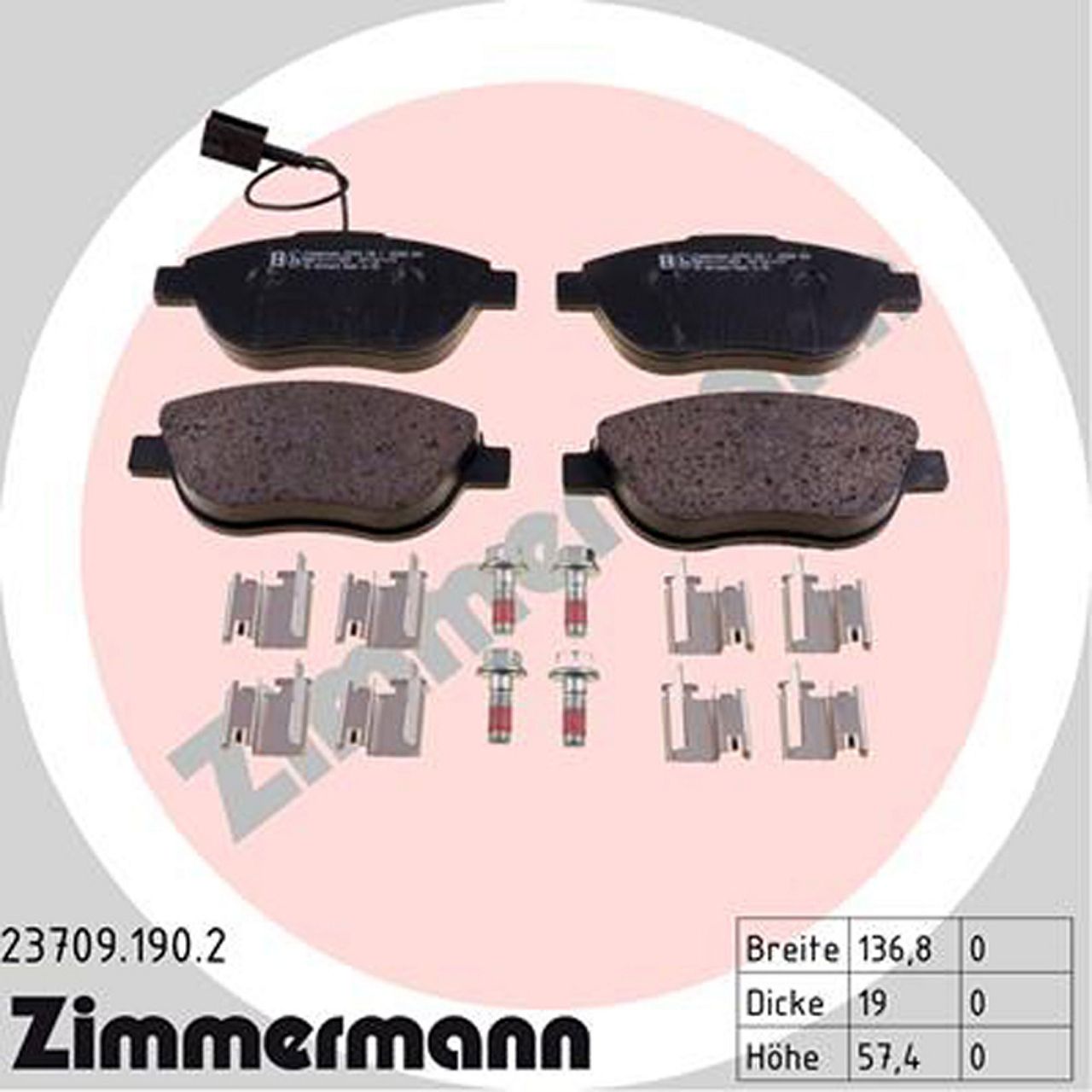 Zimmermann SPORT Bremsscheiben Beläge Wako FIAT Punto Evo (199) ab 10.2010 vorne