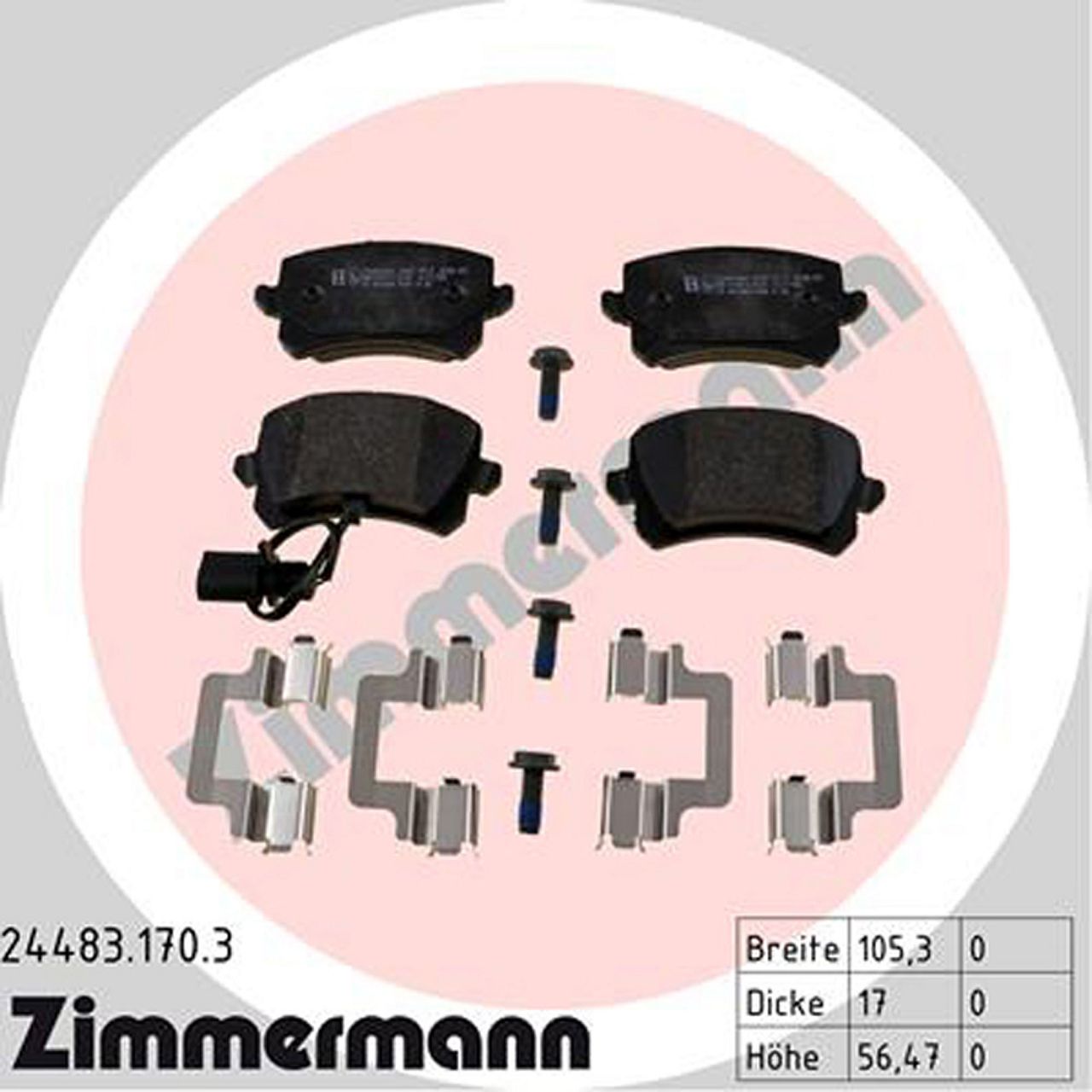 Zimmermann SPORT Bremsscheiben + Beläge + Wako AUDI RSQ3 (8UB, 8UG) 310/340/367 PS hinten