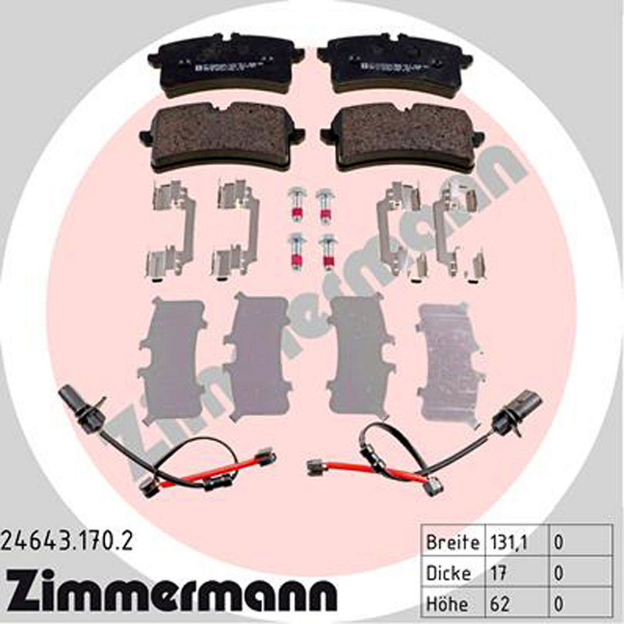 ZIMMERMANN Bremsscheiben + Bremsbeläge + Wako PORSCHE Macan (95B) PR-2EK hinten