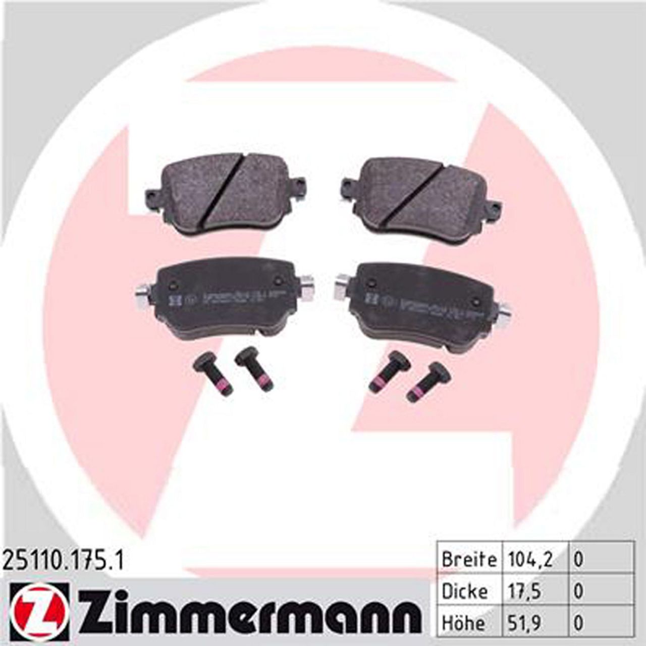 Zimmermann SPORT Bremsscheiben + Beläge SEAT Leon 5F SKODA Octavia 3 VW Caddy 4 hinten