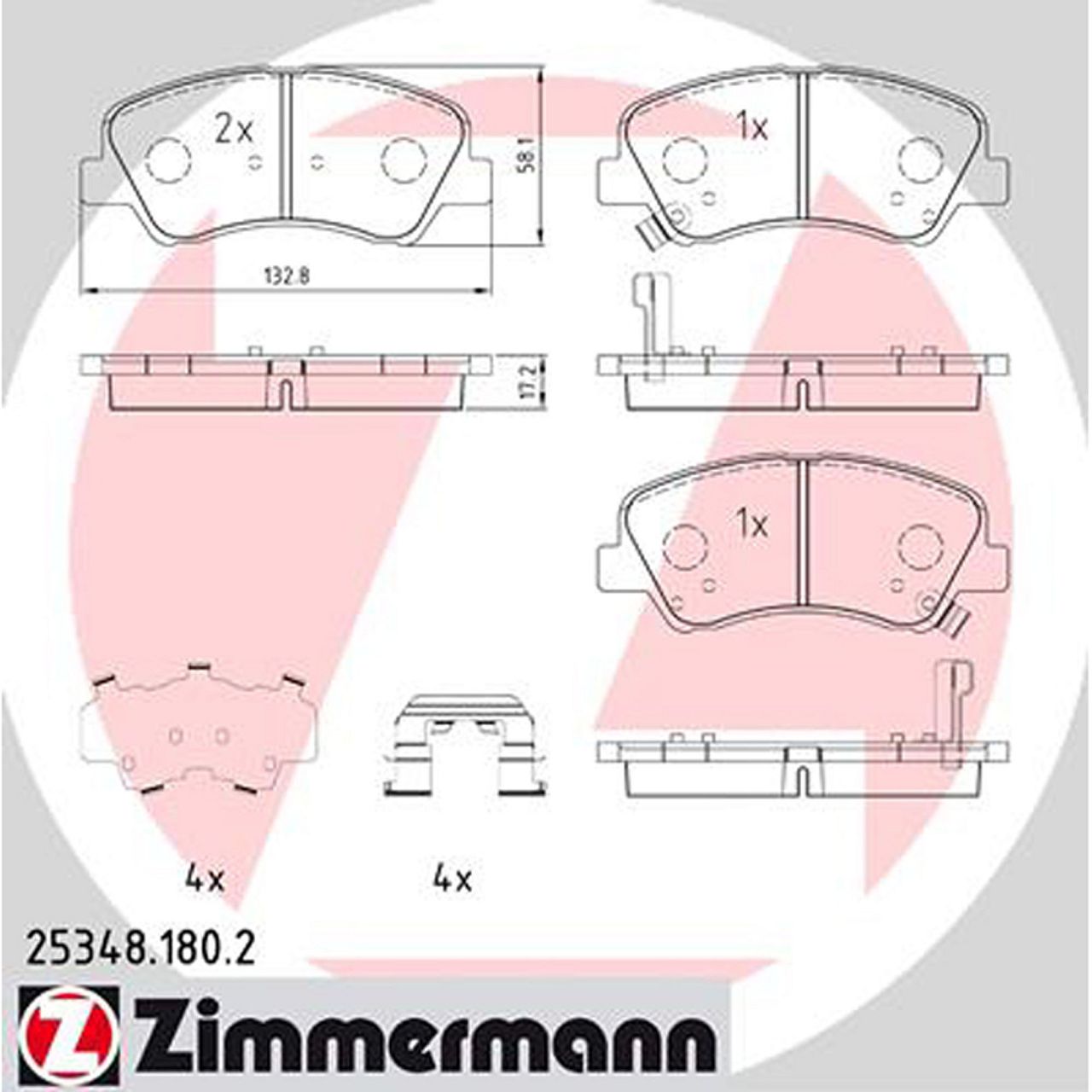 ZIMMERMANN Bremsscheiben + Bremsbeläge HYUNDAI Accent 4 KIA Rio 3 vorne