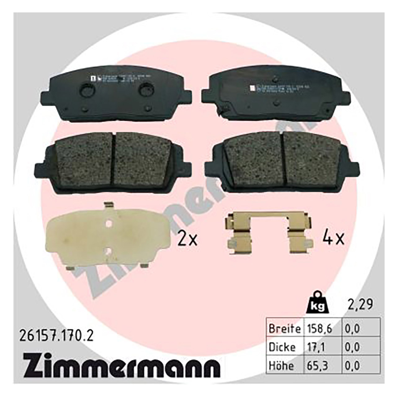 ZIMMERMANN Bremsscheiben + Bremsbeläge HYUNDAI Santa Fe 4 KIA Sorento 3 18 Zoll vorne