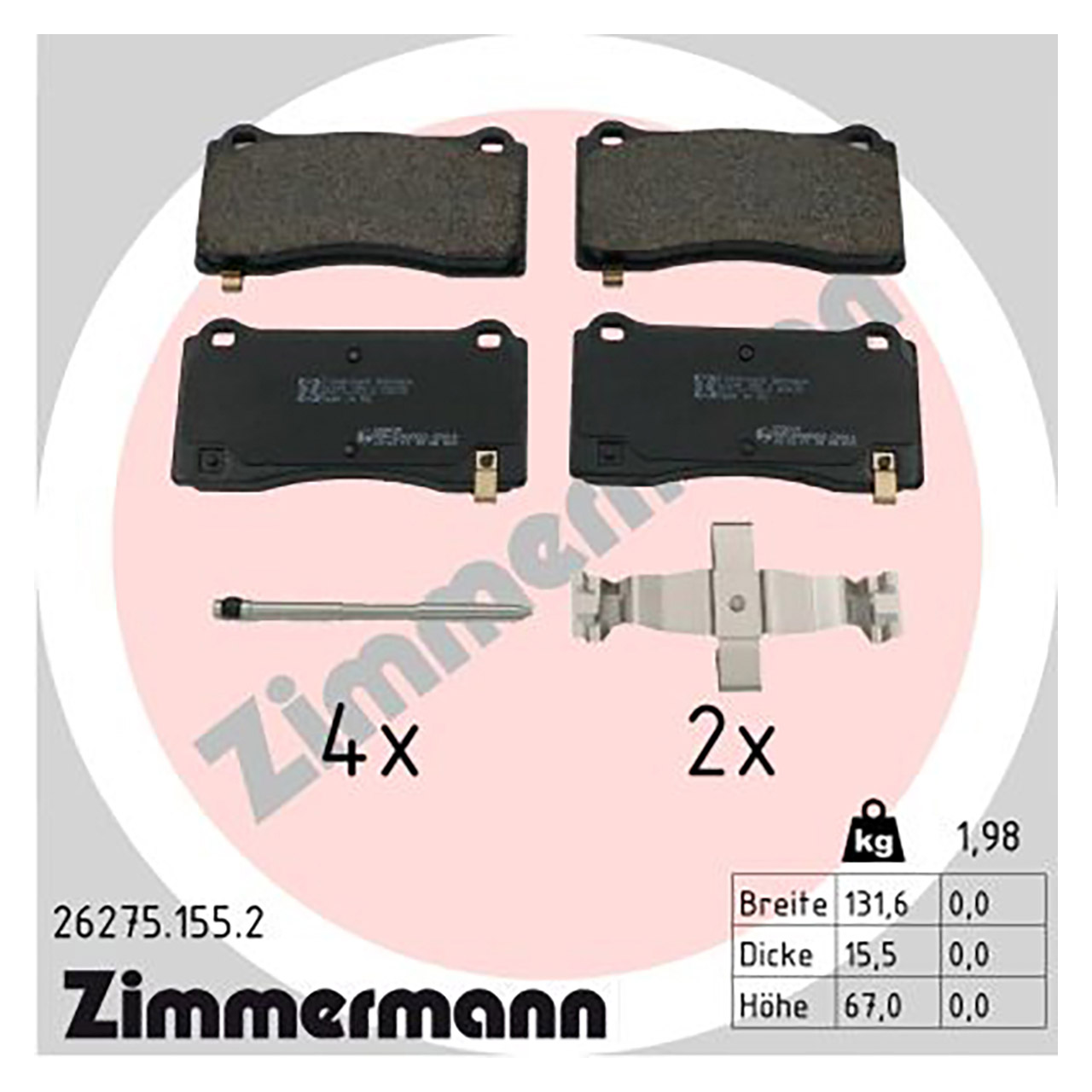 ZIMMERMANN Bremsscheiben + Bremsbeläge TESLA Model 3 (5YJ3) ohne Performance Bremse vorne