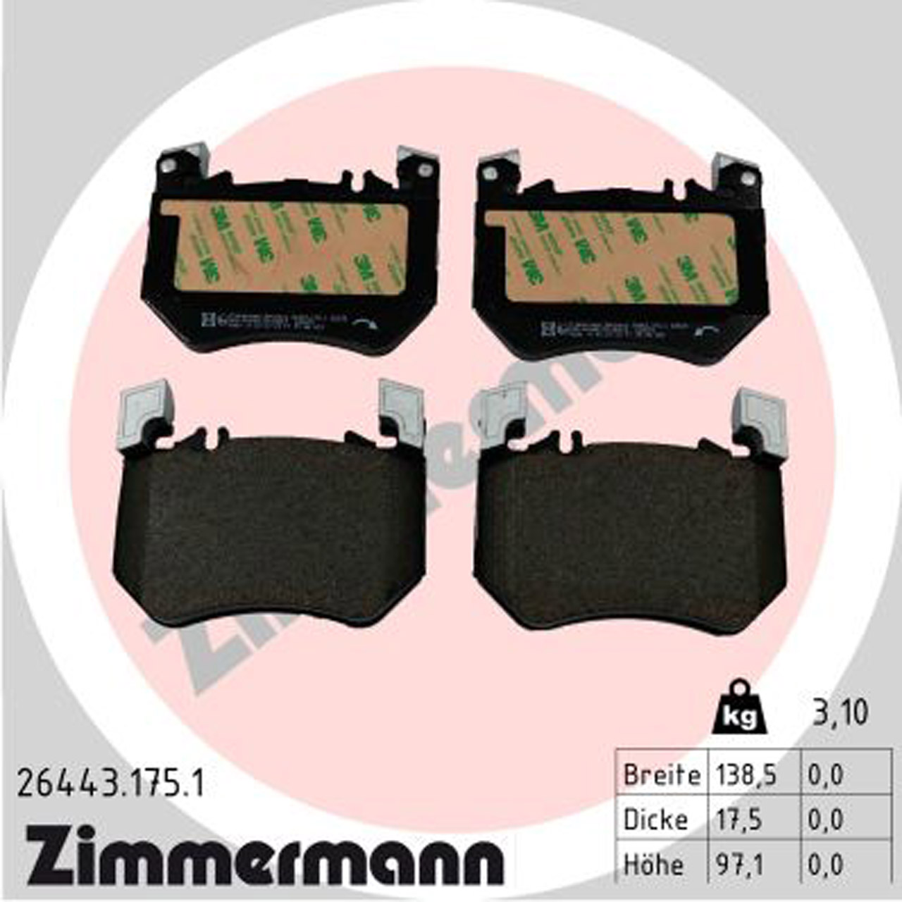 Zimmermann FORMULA S Bremsscheiben + Beläge Sensor MERCEDES W223 V223 Z223 X254 vorne