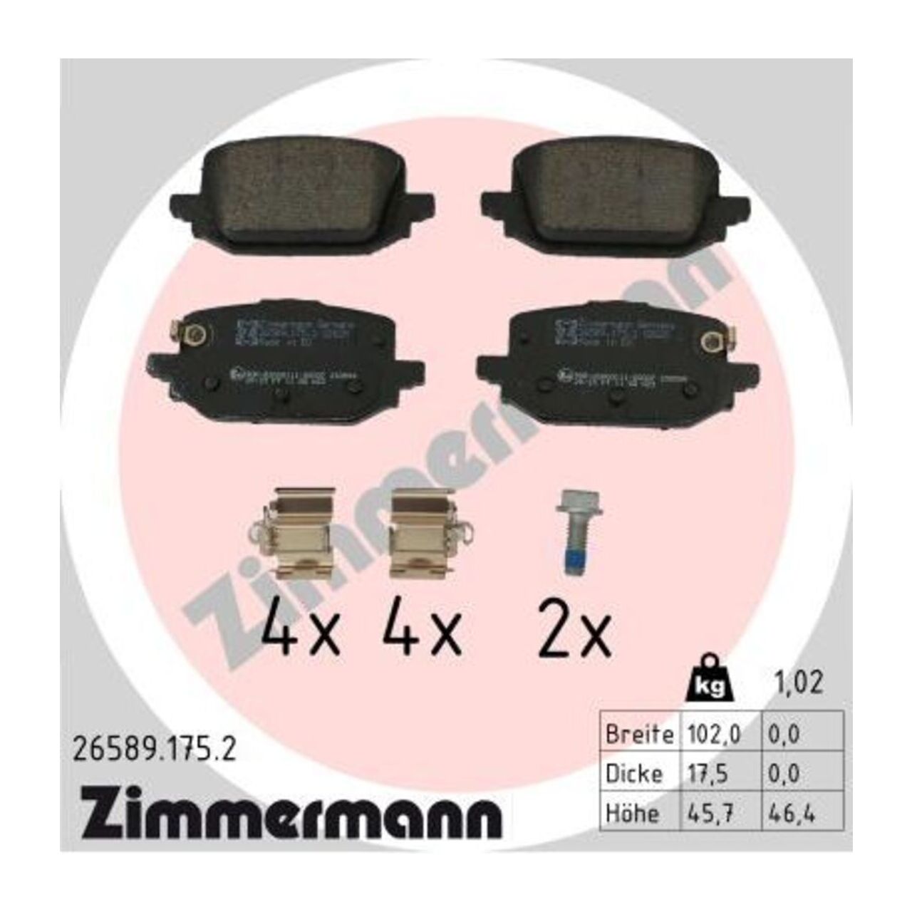 ZIMMERMANN Bremsbeläge Bremsklötze NISSAN Qashqai 3 (J12) hinten D4060-6RA0B