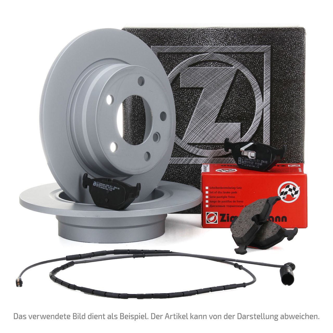 ZIMMERMANN Bremsscheiben + Bremsbeläge + Sensor AUDI A4 (8W B9) A5 (F5) hinten