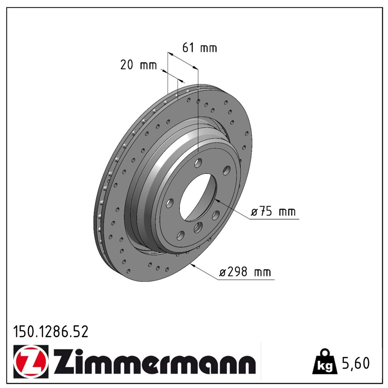 Zimmermann SPORT Bremsscheiben + Beläge Wako BMW 5er E39 Touring 520-540i 525d 530d hinten