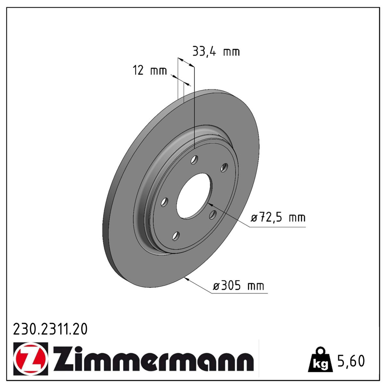 ZIMMERMANN Bremsscheiben + Bremsbeläge FIAT Freemont (345_) bis 01.2014 hinten