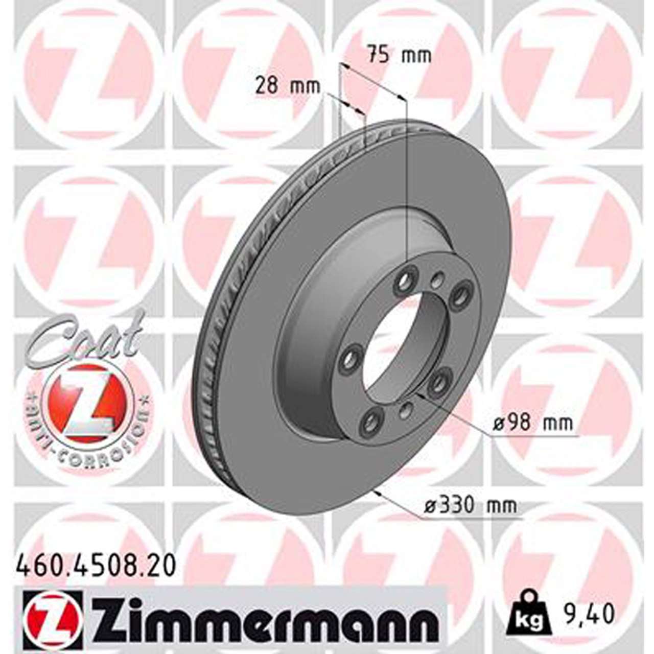 ZIMMERMANN Bremsscheiben + Beläge + Wako PORSCHE Panamera (971) 18 Zoll PR-1KF/1KZ hinten