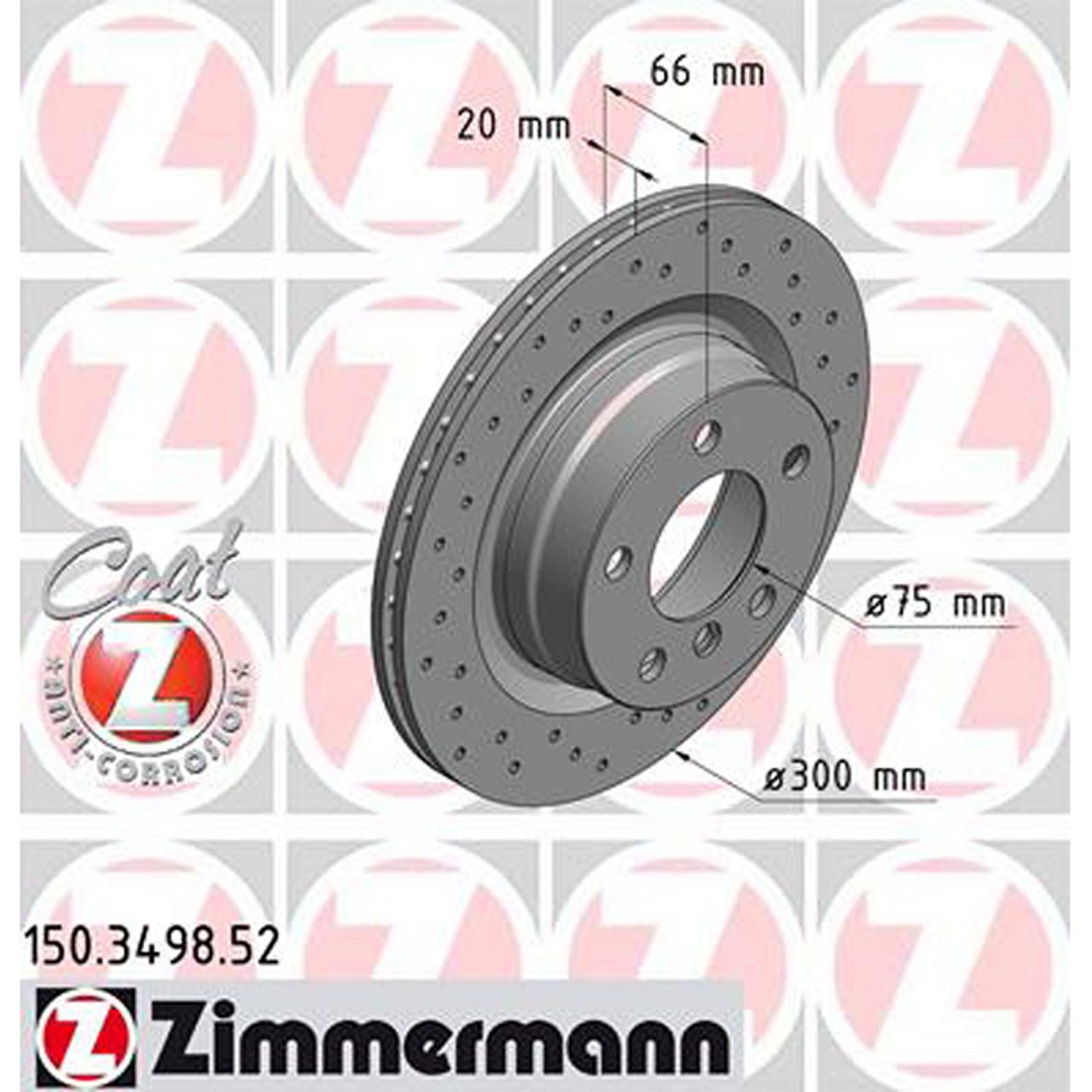 Zimmermann SPORT Bremsscheiben + Beläge + Wako BMW 1er F20 F21 F22 F30-34 F32-36 hinten