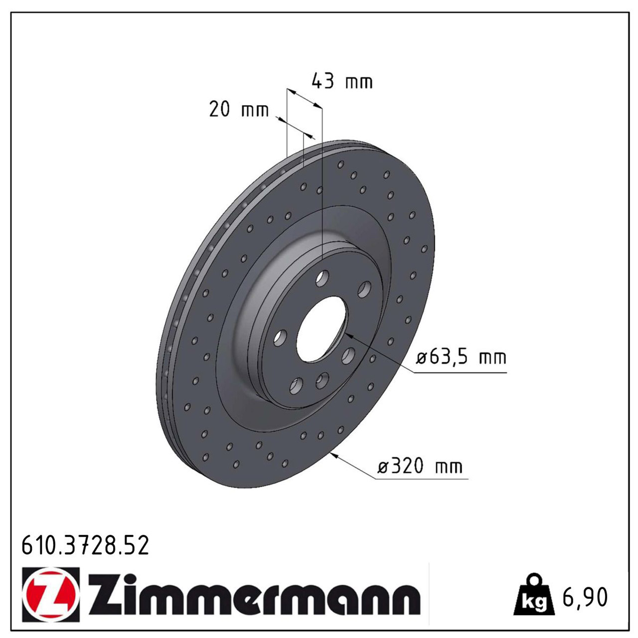 Zimmermann SPORT Bremsscheiben + Bremsbeläge VOLVO S90 II V90 II XC90 II 17 Zoll hinten