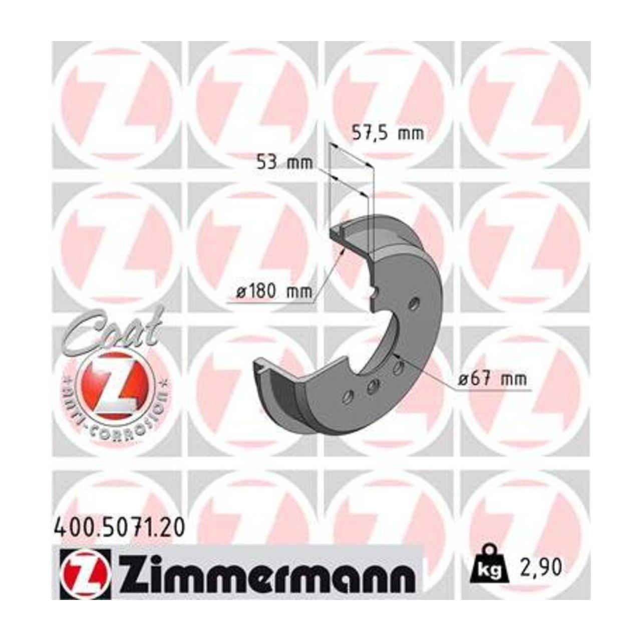 ZIMMERMANN Bremstrommeln + Bremsbacken MERCEDES A-Klasse W168 A140/160 A160/170CDI hinten